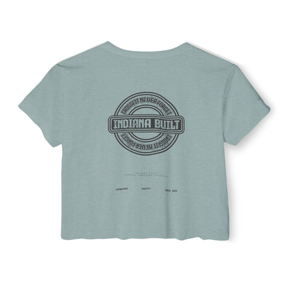 Indiana Built Crop Top — Women's Festival Graphic Tee