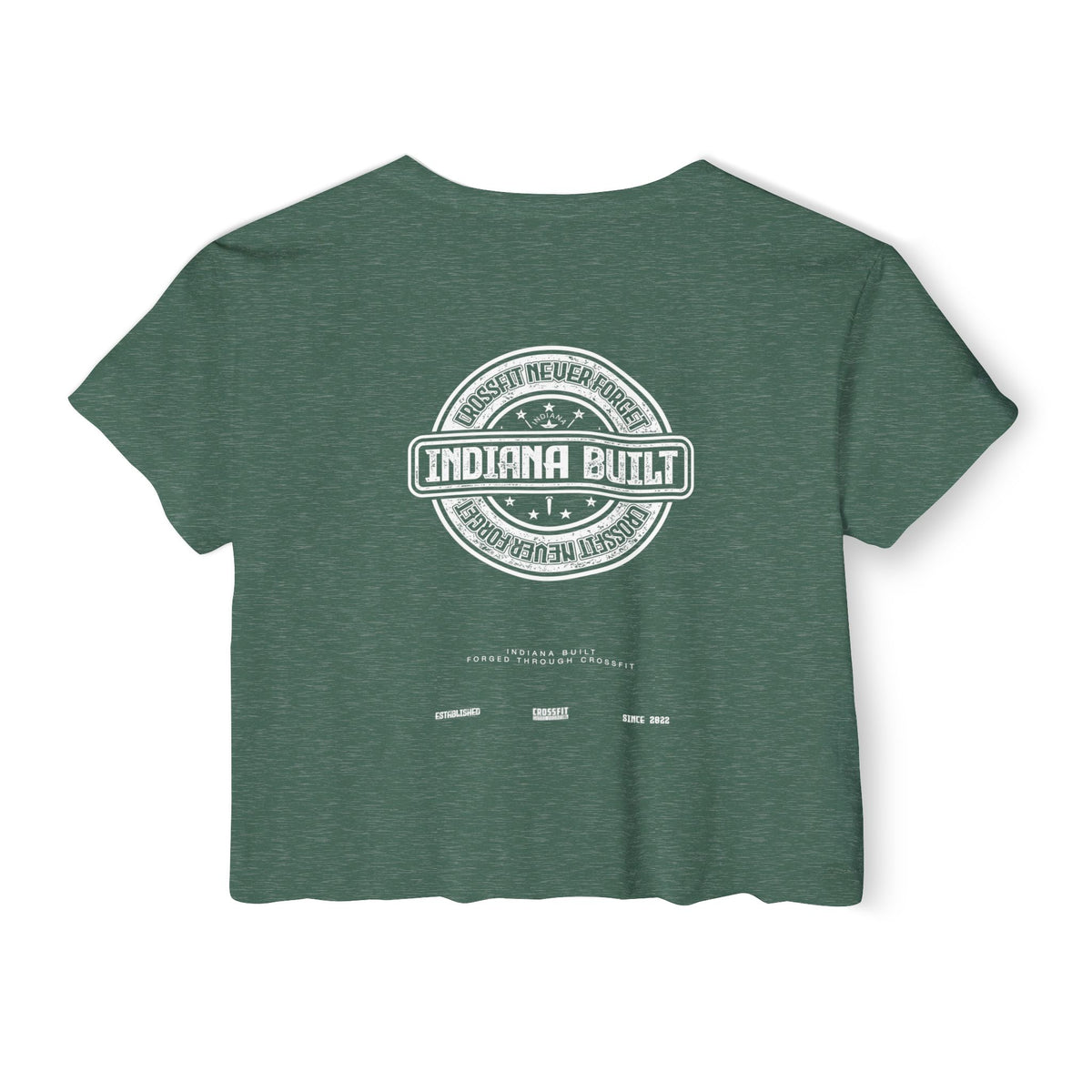 Indiana Built Women's Festival Crop Top — Retro Logo Crop Tee for Music Festivals & Summer Events