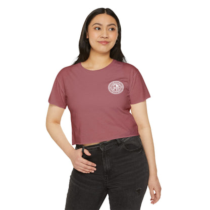 Indiana Built Women's Festival Crop Top — Retro Logo Crop Tee for Music Festivals & Summer Events