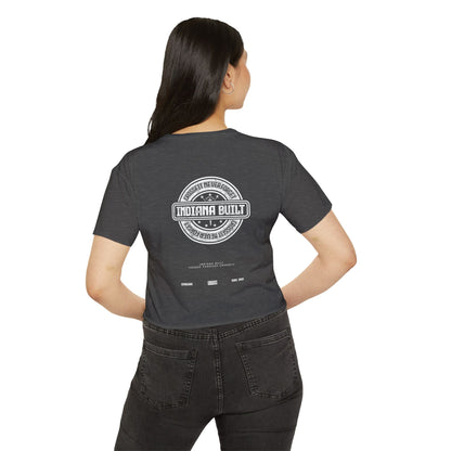 Indiana Built Women's Festival Crop Top — Retro Logo Crop Tee for Music Festivals & Summer Events
