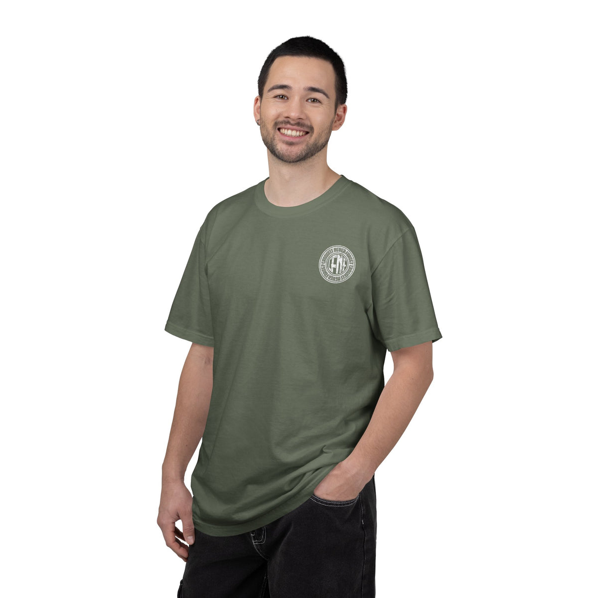 White Garment-Dyed T-Shirt — Classic Crewneck Tee