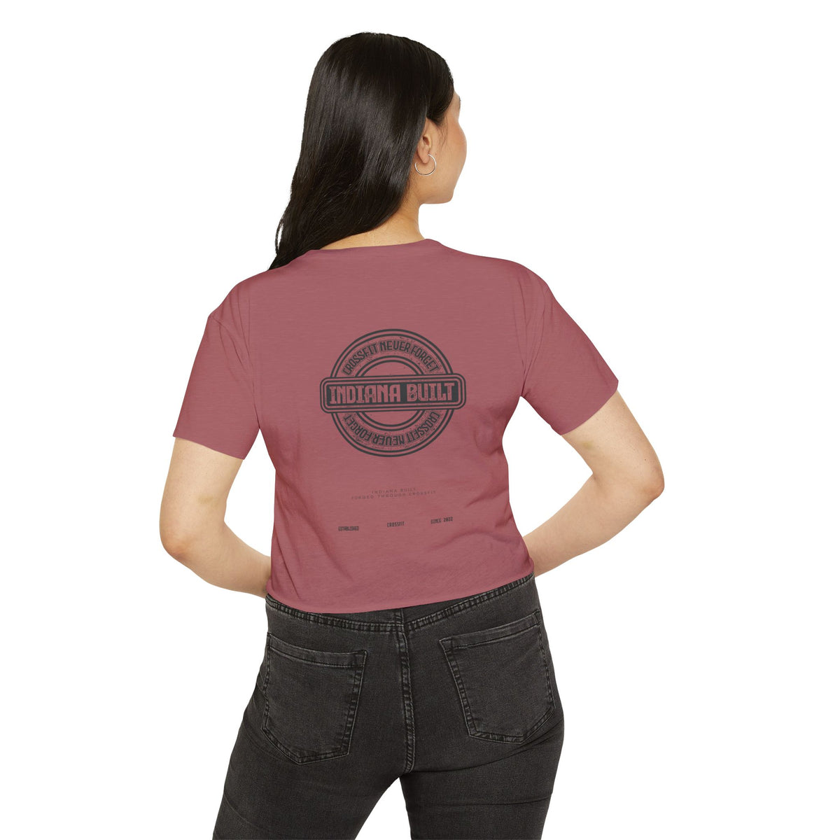 Indiana Built Crop Top — Women's Festival Graphic Tee