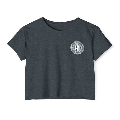 Indiana Built Women's Festival Crop Top — Retro Logo Crop Tee for Music Festivals & Summer Events