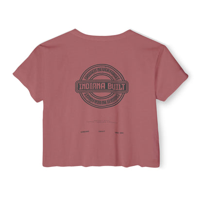Indiana Built Crop Top — Women's Festival Graphic Tee