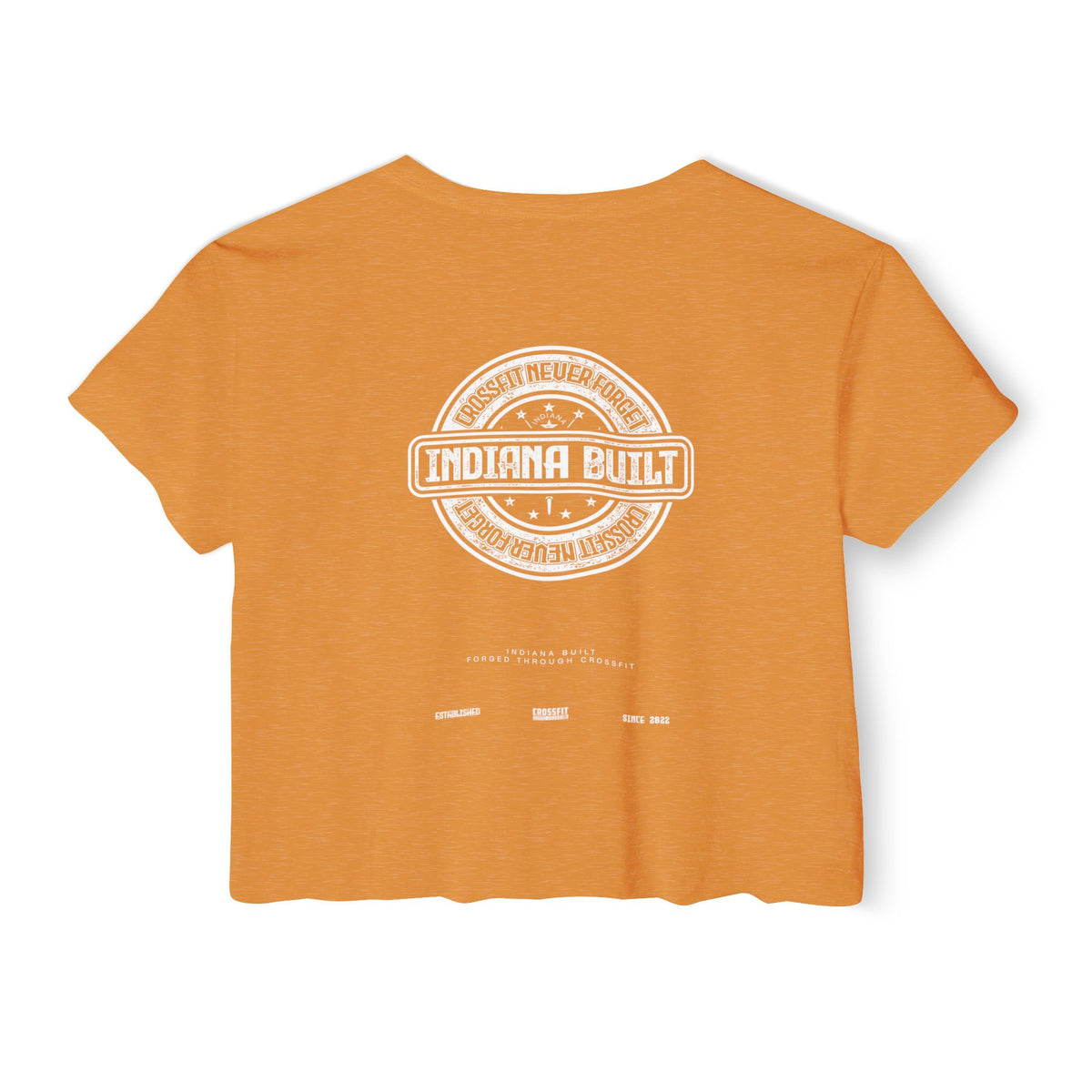 Indiana Built Women's Festival Crop Top — Retro Logo Crop Tee for Music Festivals & Summer Events