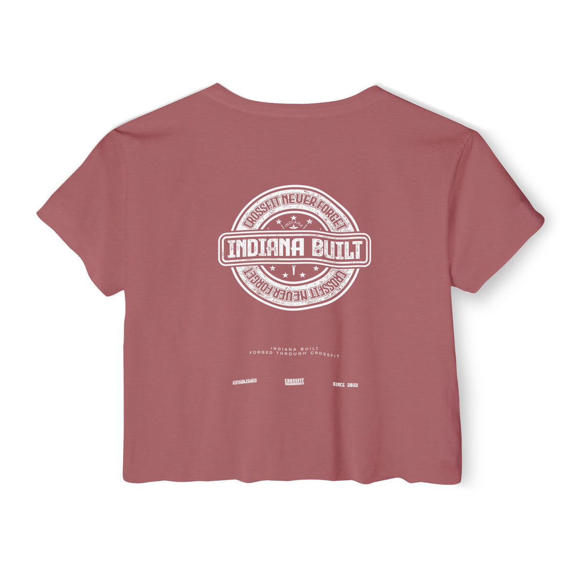 Indiana Built Women's Festival Crop Top — Retro Logo Crop Tee for Music Festivals & Summer Events