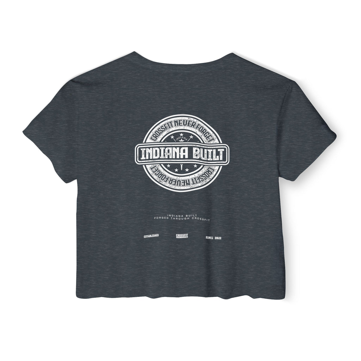 Indiana Built Women's Festival Crop Top — Retro Logo Crop Tee for Music Festivals & Summer Events