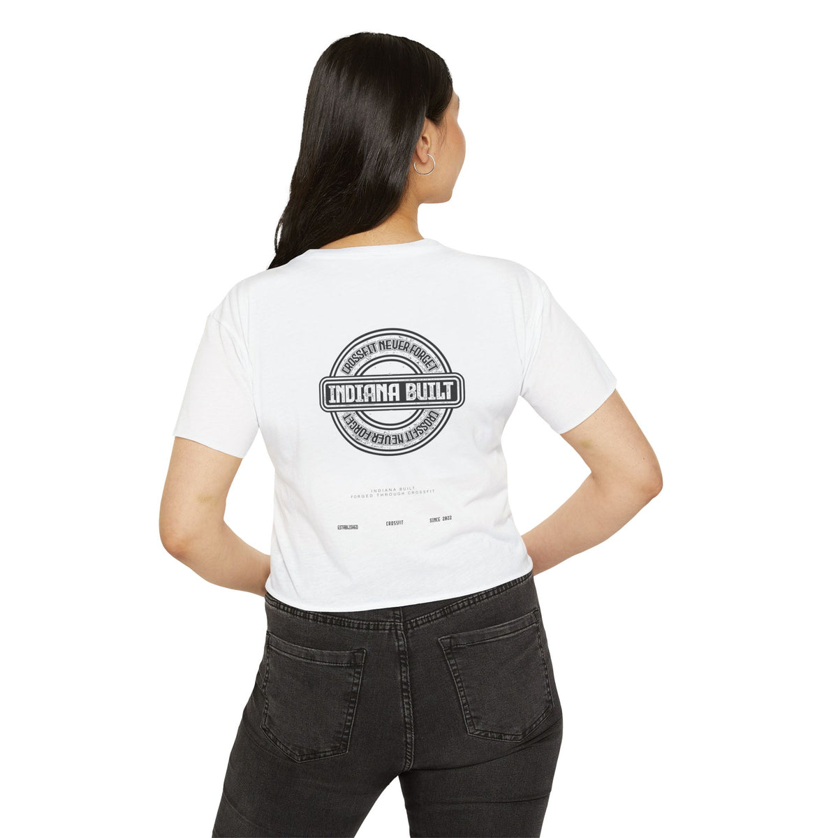 Indiana Built Crop Top — Women's Festival Graphic Tee