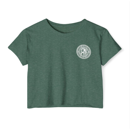 Indiana Built Women's Festival Crop Top — Retro Logo Crop Tee for Music Festivals & Summer Events